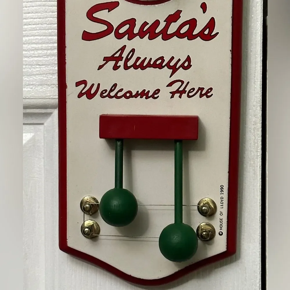 Vintage 1990 Santa Always Welcome Here Christmas Door Hanger House of Loyd